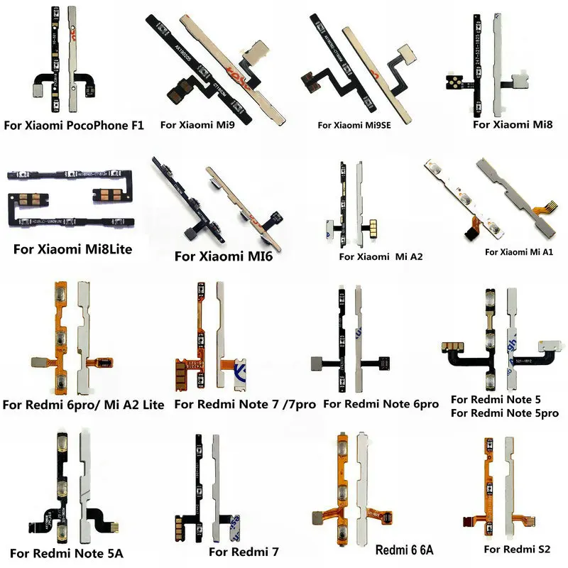 Шлейф кнопки включения и выключения громкости для XiaoMi Mi 9 8 SE A1 A2 Lite Redmi Note 7 6 5 Pro 6A S2