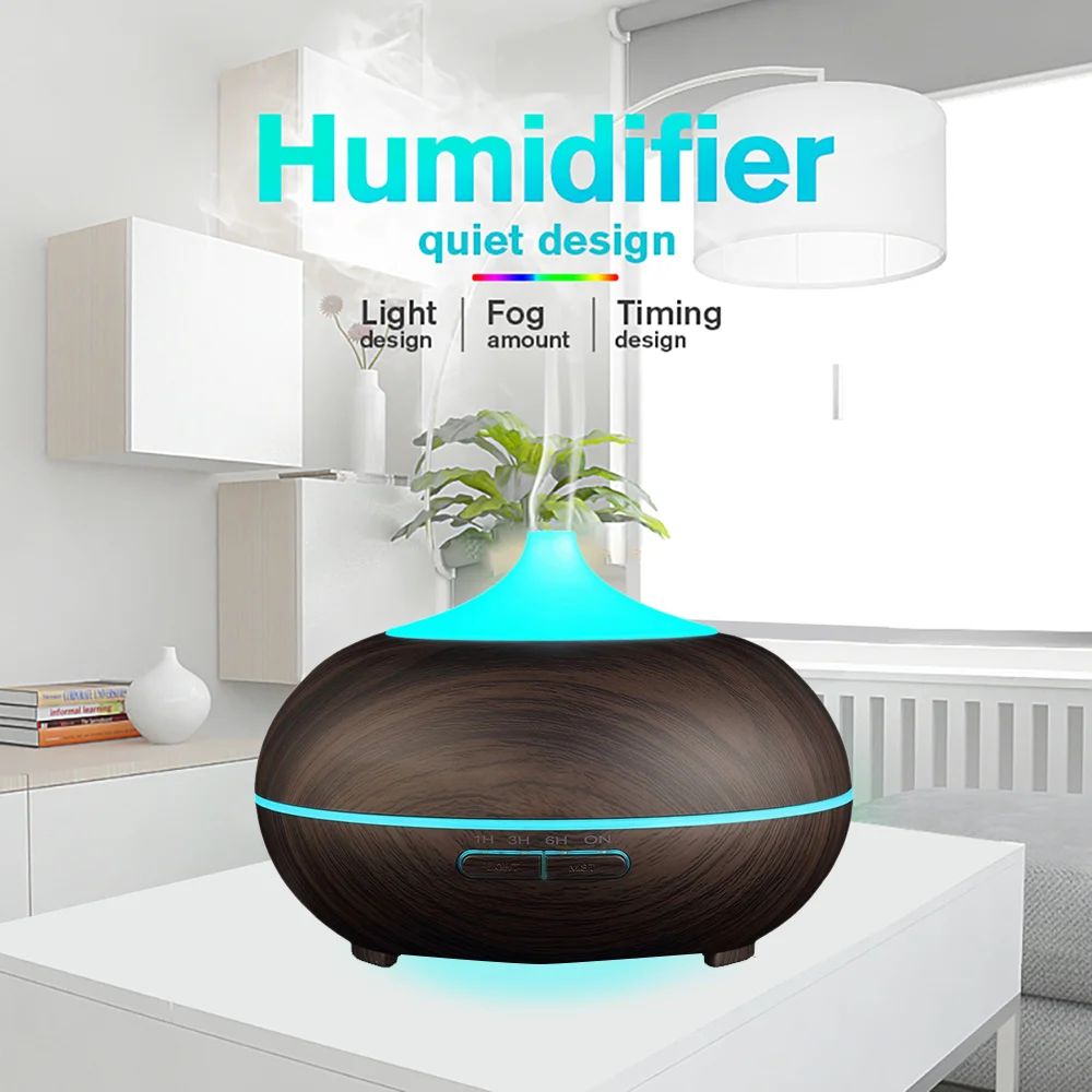 

Essential oil diffuser 500ml humidifier 12W ultrasonic aroma diffuser household air purifier 7 color led gradient air freshener