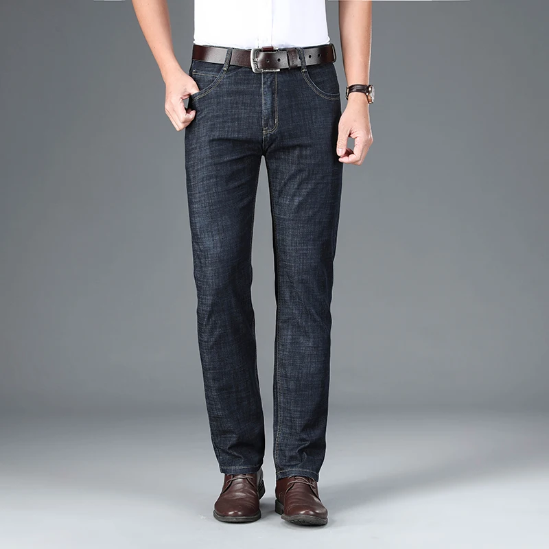 

Ultra Thin Summer New Ice Silk Straight Tencel Jeans Pants Men Loose Trousers High Quality Business Men Cotton Denim Jeans