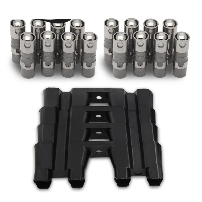 Engine Valve Lifter 16pcs Hydraulic Roller Lifters Set with 4 Guides Compatible with LS1 LS2 LS3 LS7 Replaces 12499225 