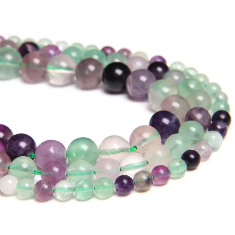 Бусины Из Натурального перкусного флюорита круглые бусины с отверстием насыпью 4