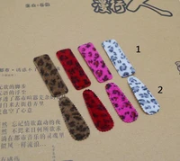40pcslot 5 5cm leopard print mink hair clip cover padded appliques diy handmade children hair accessories