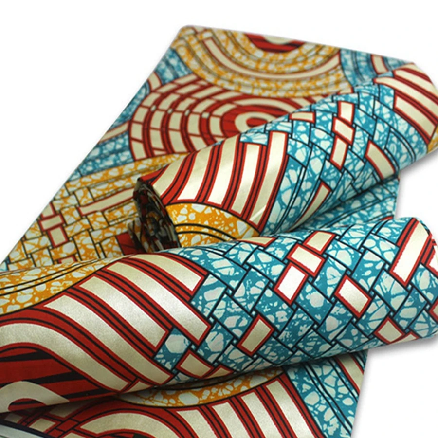 

Lastest African Golden Wax Fabrics Cotton Prints Nigerian Rapper Aqua Color Batik Ankara Nice New Coming Veritable Material