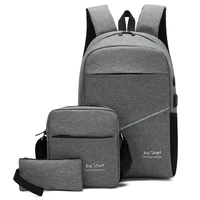 3pcs men backpack usb charging men bag casual multifunction backpacks men school bags 3 sets backpacks night reflective