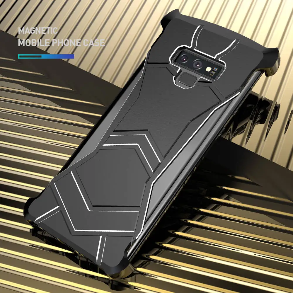 luxury Aluminum Bumper Magnetic Case for Samsung Galaxy Note 9 S10 Cover Adsorption Metal Fundas Coque Shell |