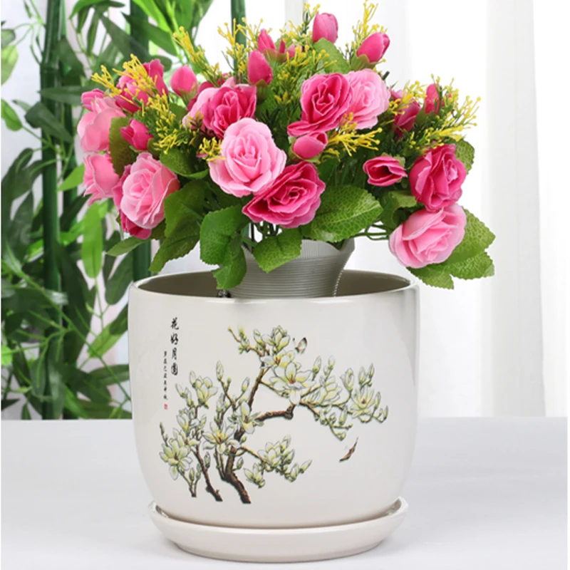 1 х модный фарфоровый керамический цветочный горшок 14 см ваза контейнер садовые