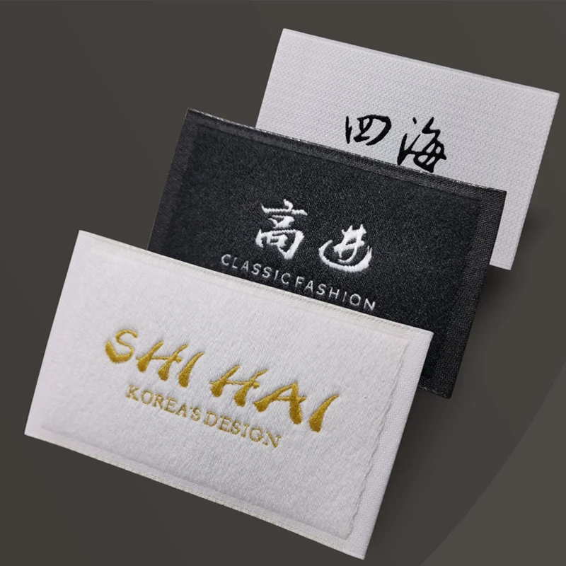 FreeShipping1000PcsCustomizedWovenHandMadeBlackCottonYarnLabelsCustomClothTagCustomGarmentLabelsForClothesPrintMatteNotBrushed|custom woven