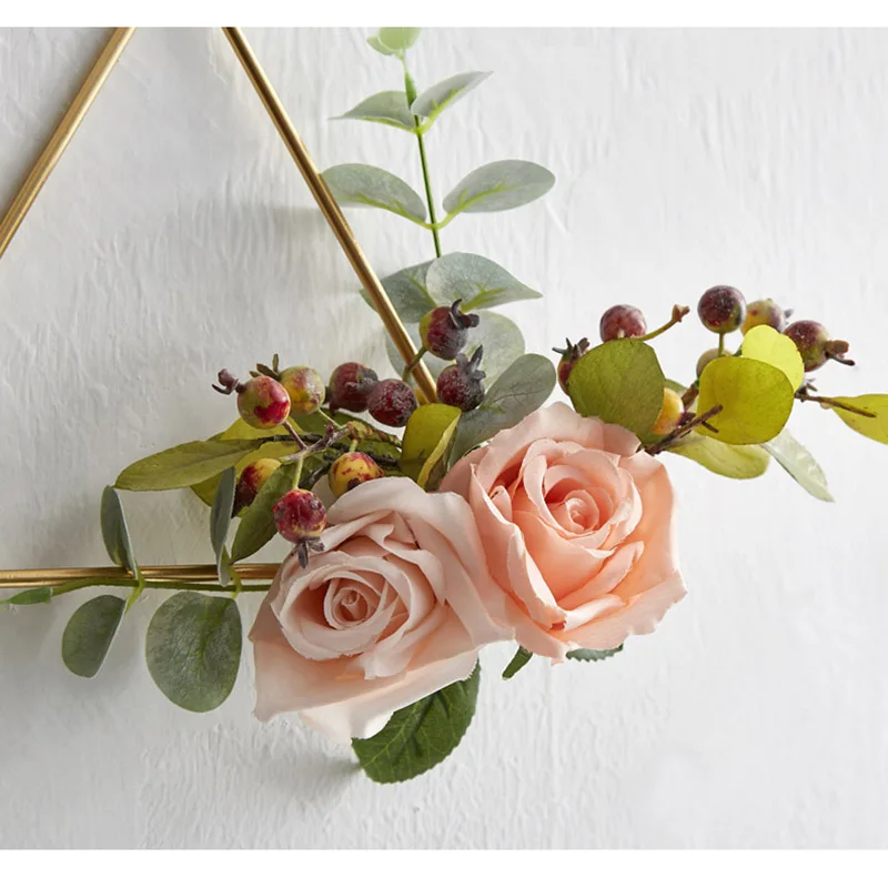 DIY ВЕНОК цветок кольцо стойка для дома дверь вечерние украшения золото металл