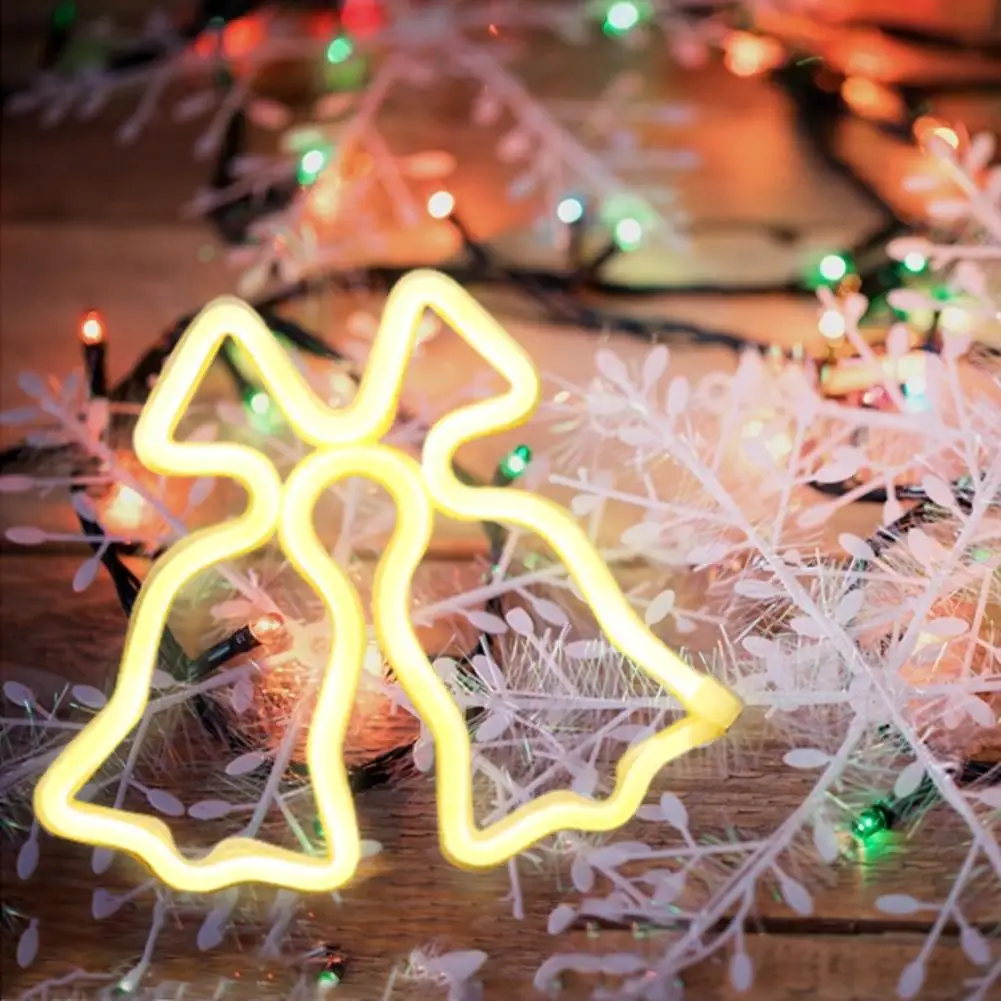 

Christmas Led Neon Light Colorful Bell Neon Sign for Room Home Party Wedding Valentine's Day Decoration Christmas Gift Neon Lamp