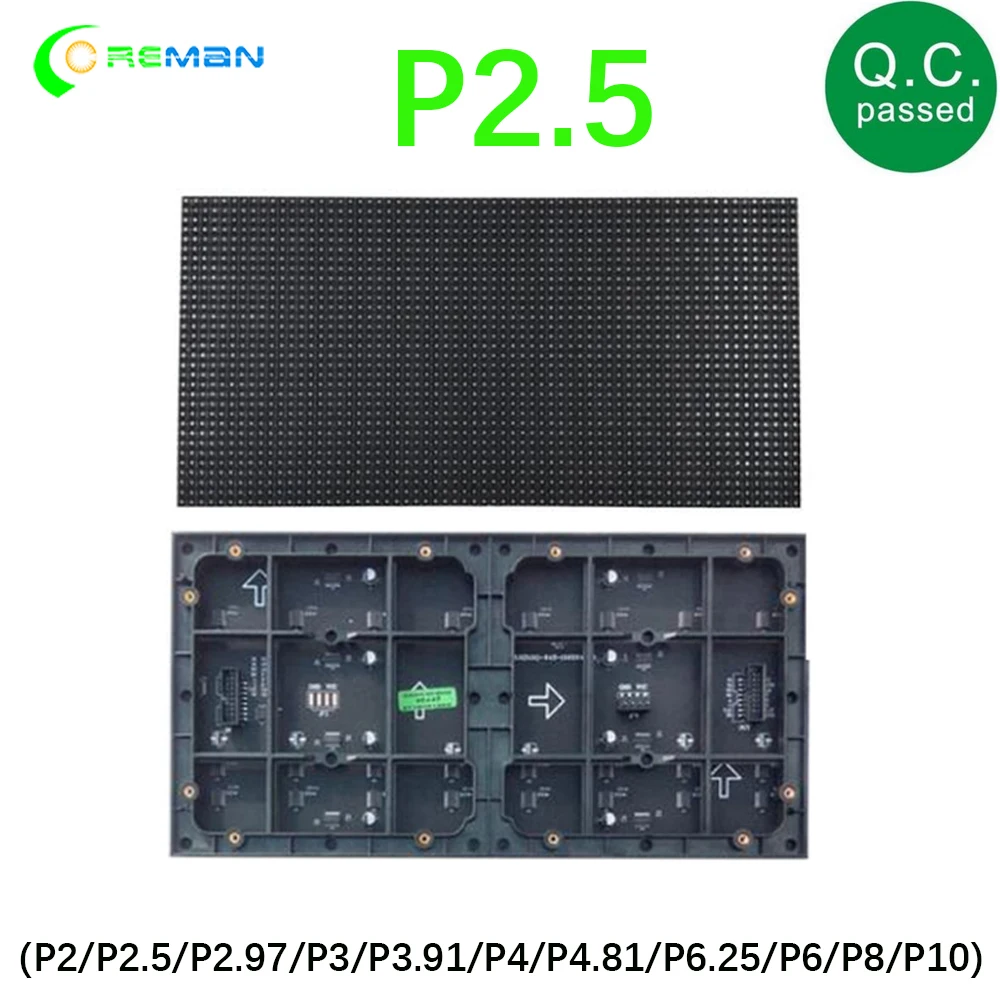 Полноцветная панель светодиодного модуля 128x64 P2.5 P2 P3 P4 64*64dots для помещения SMD2121