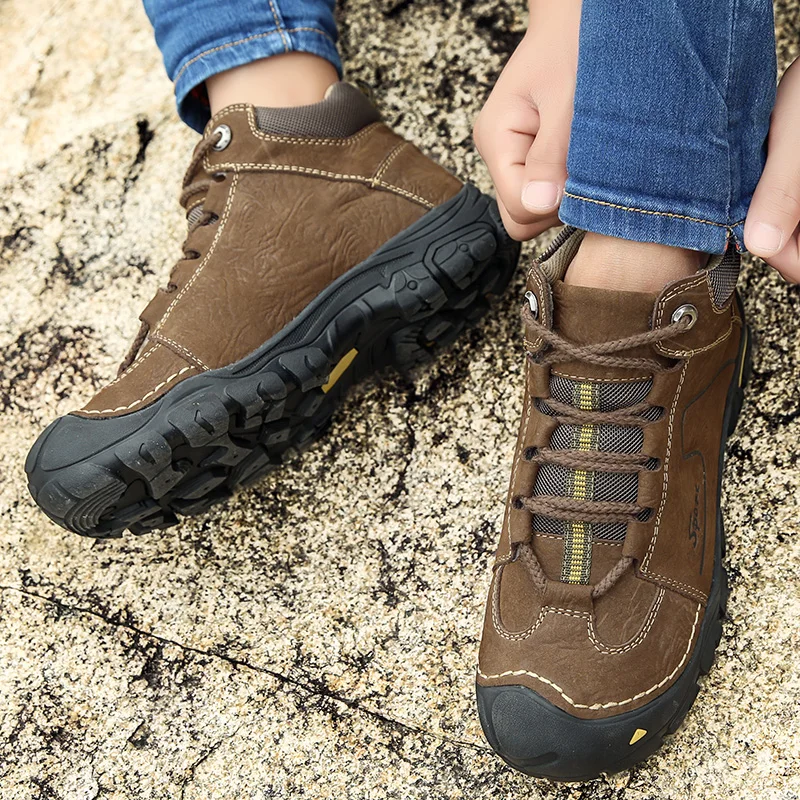 Новые мужские зимние ботинки классические из натуральной кожи военные