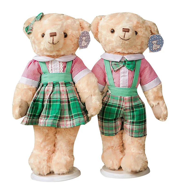 2 шт./пара 38 СМ Корея ins с изображением милой пары teddy bear торжественное платье мишка