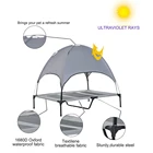 Кровать для собаки с солнцезащитным козырьком, палатка, дышащая портативная подушка для собаки, двухслойная швейная палатка для лагеря, предотвращающая разрывы, искусственная