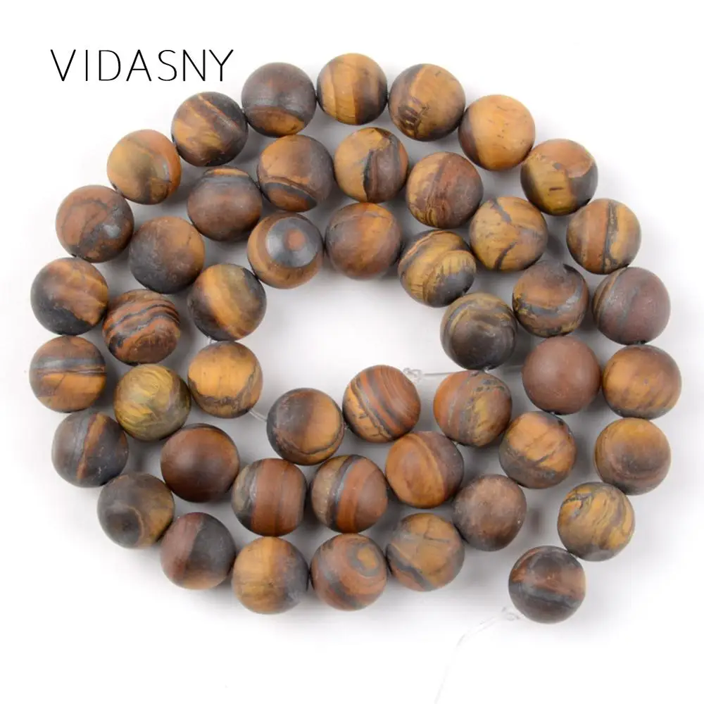 

Dull Polished Yellow Tiger Eye Natural Round Stone Beads For Jewelry Making 6mm-12mm Loose Beads Diy Bracelet Necklace 15''