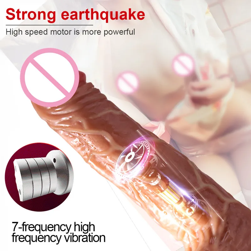 Auto Telescopic Heating Penis Vibrator Masturbation Realistic Huge Dildo G Point Real Dick Peristalsis Adult Sex Toys For Women | Красота и