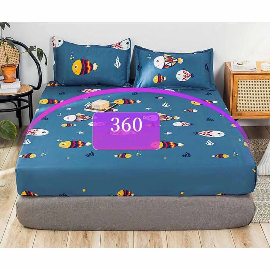 WOSTAR 100% polyester kids cartoon fitted sheet Elastic band Mattress Cover 180x200cm single full queen king size Bed Sheet | Дом и сад