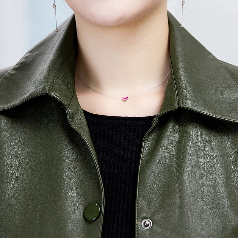 Женское однобортное пальто из искусственной кожи черный длинный тренчкот