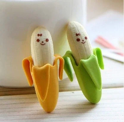 

Eraser Creative Cute 2pcs Banana Fruit Pencil Rubber Novelty Kids Student Learning Office Stationery