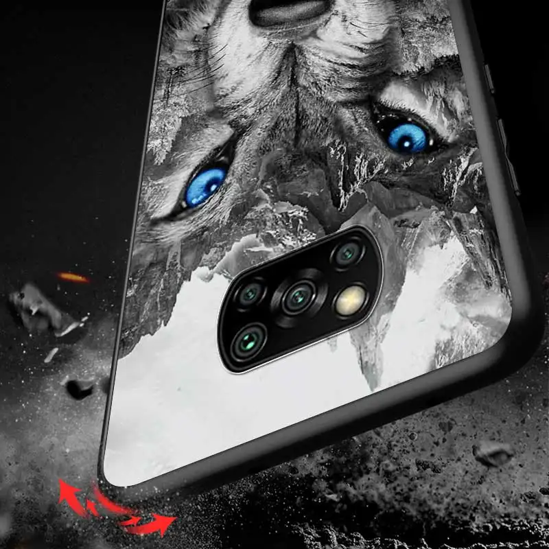 

Wolf Animal Cool For Xiaomi Redmi K30 K30S Mi 10T Lite Pro Poco X3 NFC X2 M3 M2 F2 Pro C3 F1 Black Phone Case