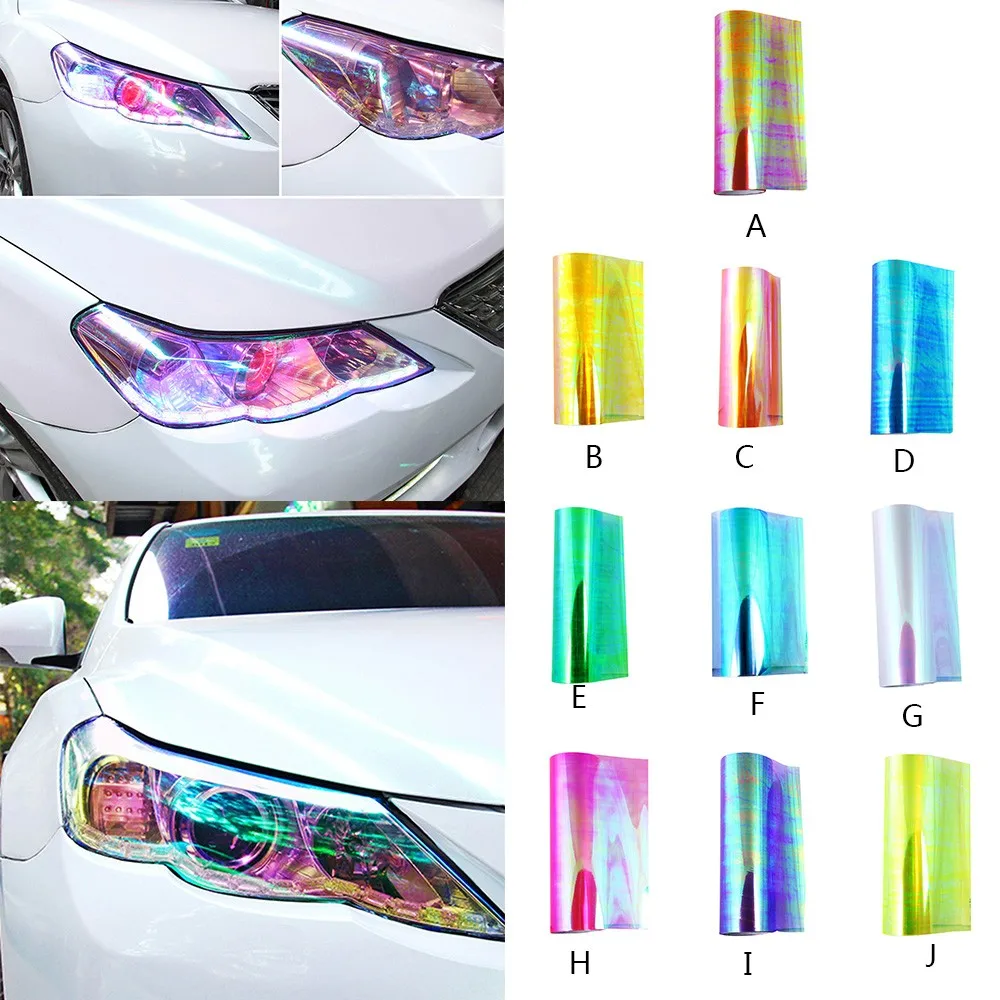 

30x60cm Car Light Chameleon Color Change Color Film Headlights Stickers Packaging Film Car Stickers Protective Accessories