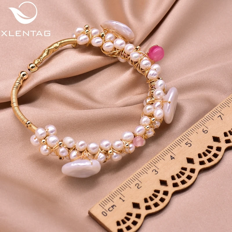 Женский перламутровый браслет XlentAg оригинальный ручной работы из натуральной