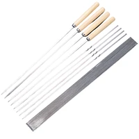 barbecue sign stainless steel lamb skewers sign flat iron picnic utensils outdoor portable cocina camping cookware kit kc50cj