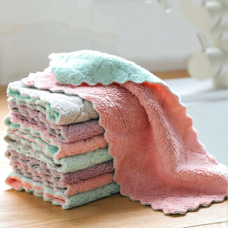 

Household Goods Kitchen Double-Sided Rag 10-Pack Absorb Water Decontamination Practical Clean Things