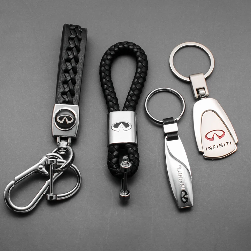 

3D Metal+Braided rope Car Styling Keychain Key Chain Key Rings For Infiniti FX35 Q50 Q30 ESQ QX50 QX60 QX70 EX JX35 Accessories