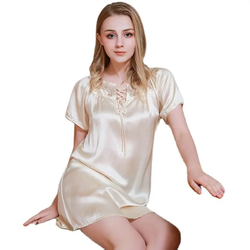 S5592 Новинка Весна-Осень шелковая одежда женская летняя 100% Шелковая ночная