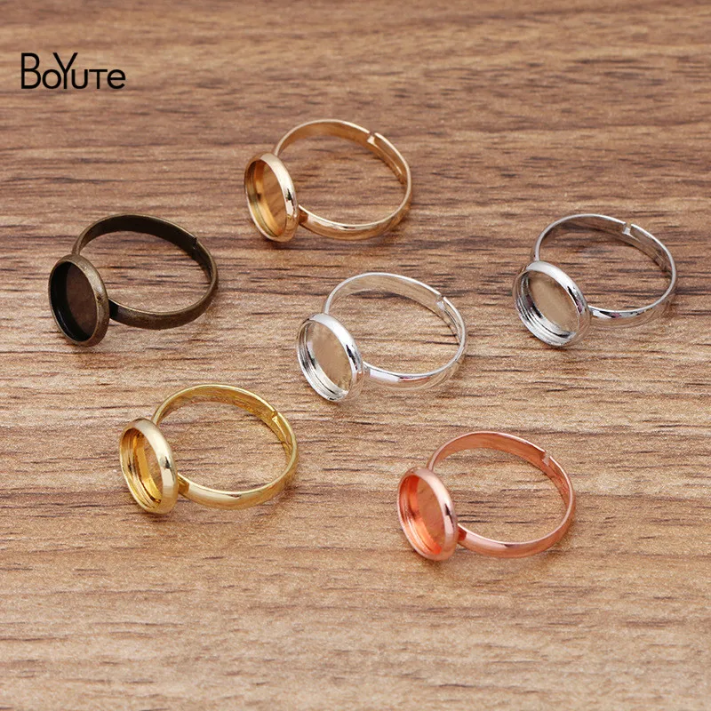 Боютэ (50 штук/лот) Подходит для кабошонов 10мм 12мм 14мм 16мм 18мм 20мм, регулируемая основа кольца для украшений.