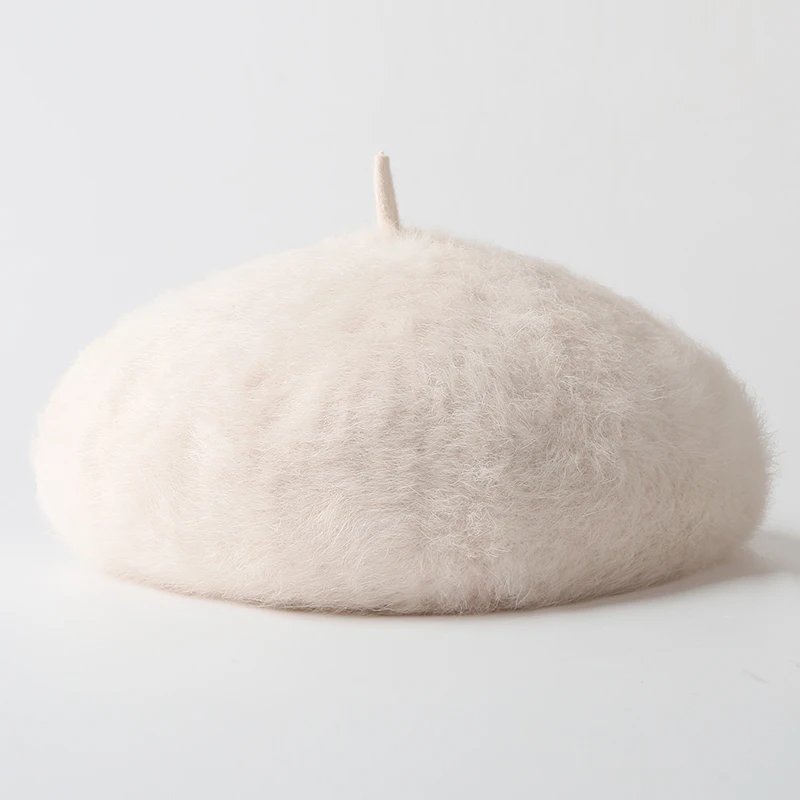 Осень зима 2019 женский берет из кроличьего меха шапка для леди и девушек модная