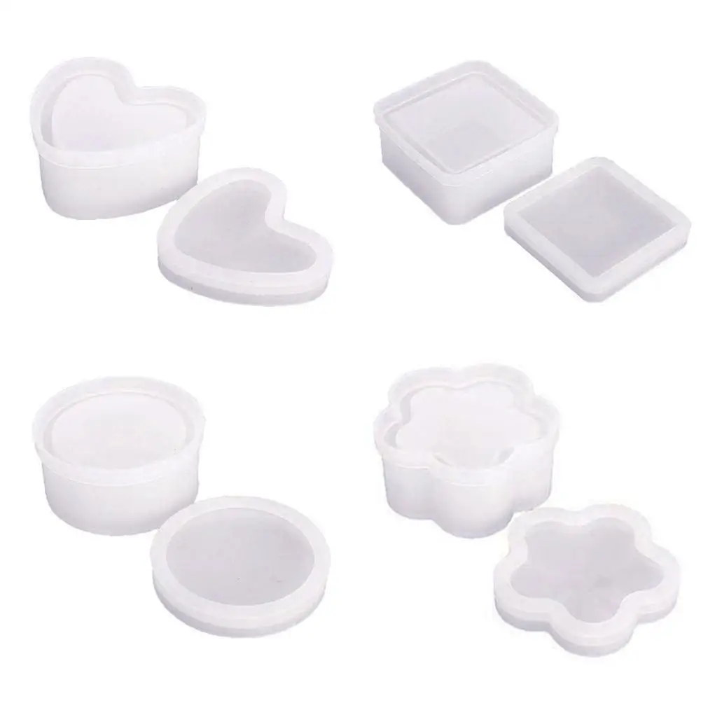 

1PC Silicone Storage Box Molds Crystal Gift Box Epoxy Resin Mold Heart Flower Box Mould For DIY Craft Jewelry Making Supplies