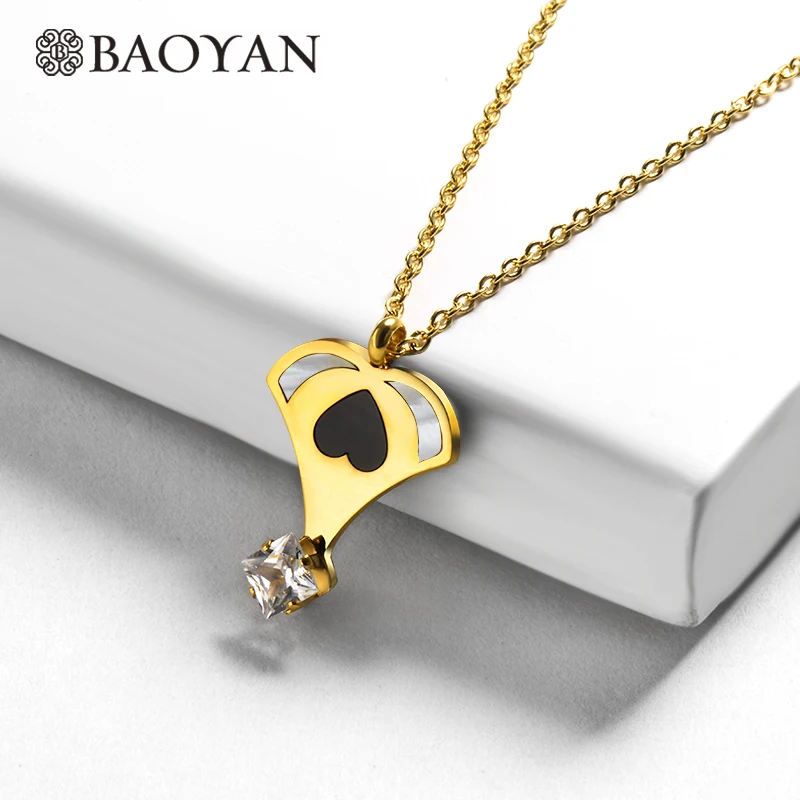 Ожерелье Baoyan из нержавеющей стали с большим кубическим цирконием для женщин |