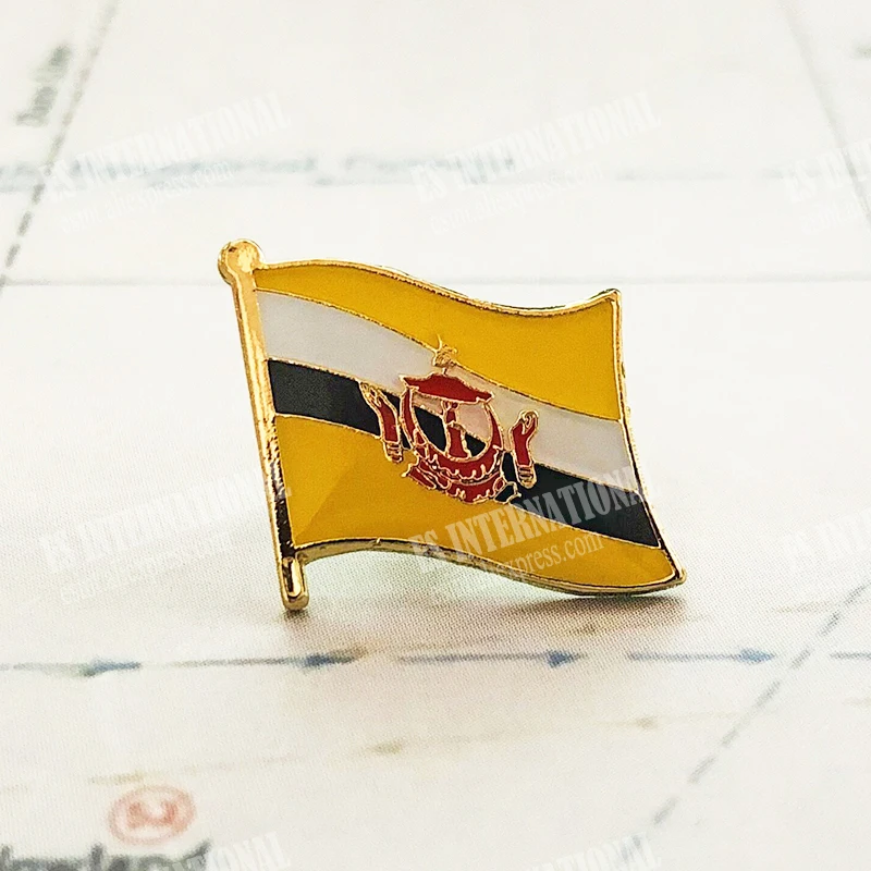 Коллекция брошей с этническим флагом Бруней эпоксидная смола коллекция