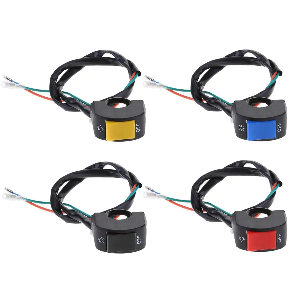 

12V 7/8in Motorcycle LED Headlight Fog Light Motorcycle Handlebar On/Off Connector Push Button Switch for Motorbike Car Styling
