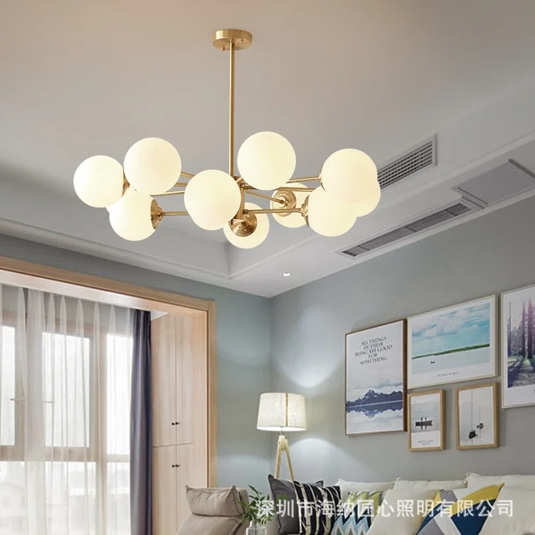 

Современная светодиодная люстра со стеклянными шариками, потолочные люстры, домашняя декорация, домашние светильник светильники, потолочн...