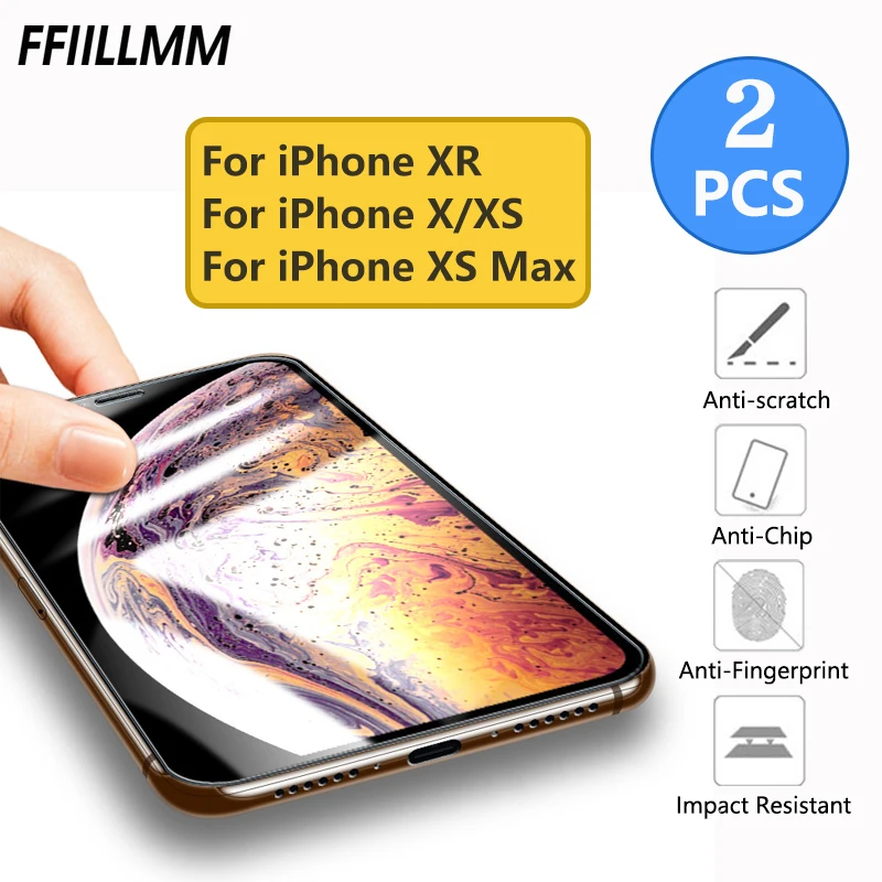 2 шт./лот 9H Защитное стекло для iPhone XS MAX X XR закаленное полная Защита экрана