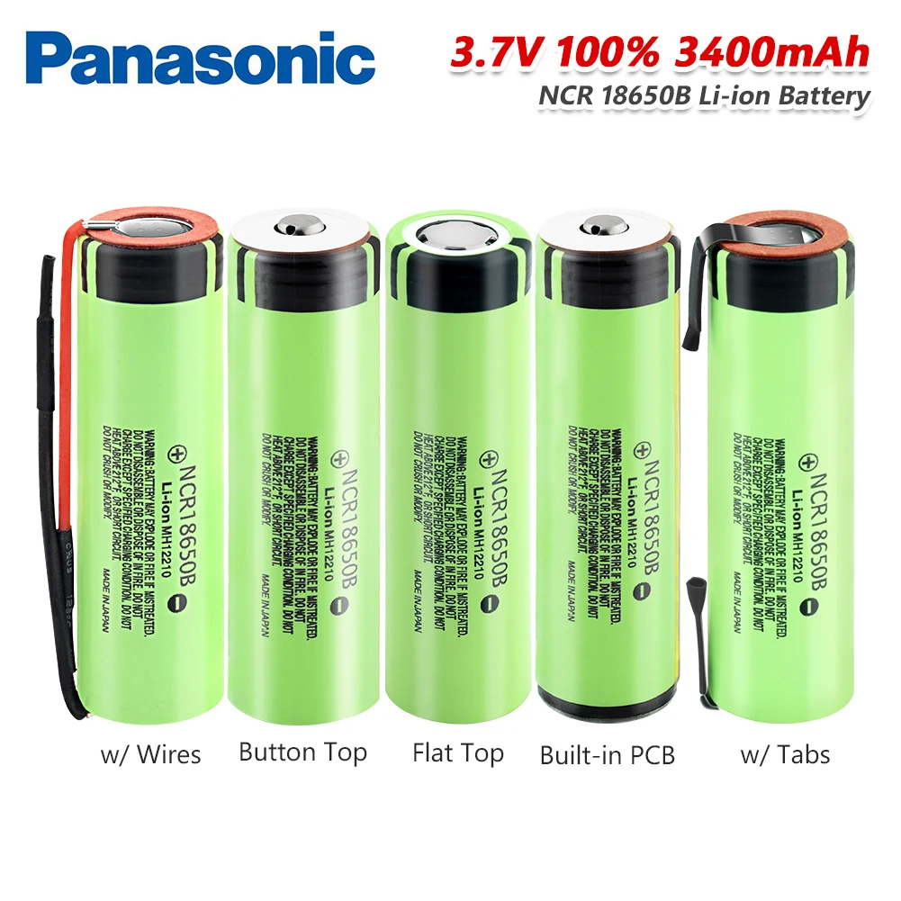 Panasonic 1x3 7 v Высокая дренажная 20a Ncr18650b батарея 3 V 3400mAh 18650 литий ионный фонарь для