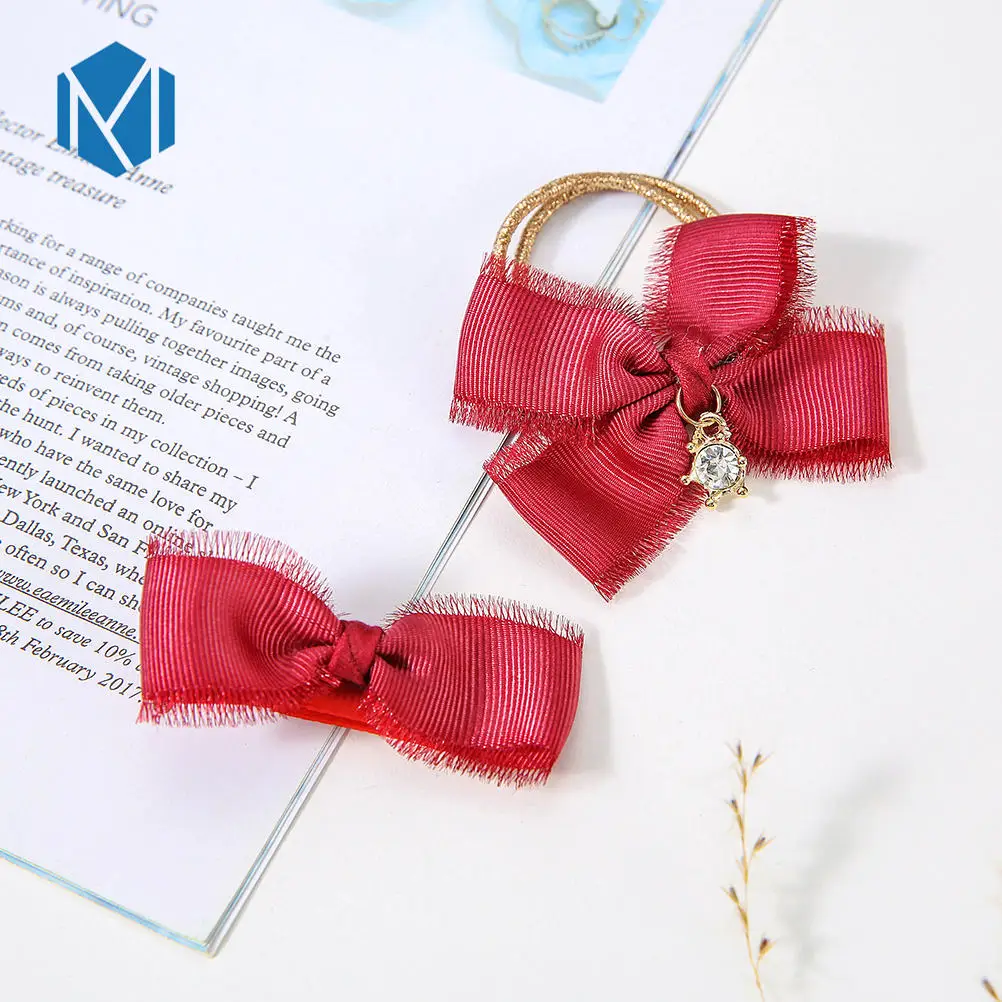 М MISM детские заколки для волос с бантом прозрачные эластичные резинки из