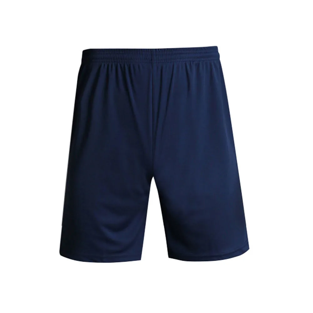 Navy Blue Мужские шорты спортивные, для тренажерного зала Фитнес Дышащие Беговые Спортивные с резинкой на талии тренировка бега трусцой Твердые футбол повседневные быстросохнущие - Цвет: Navy Blue