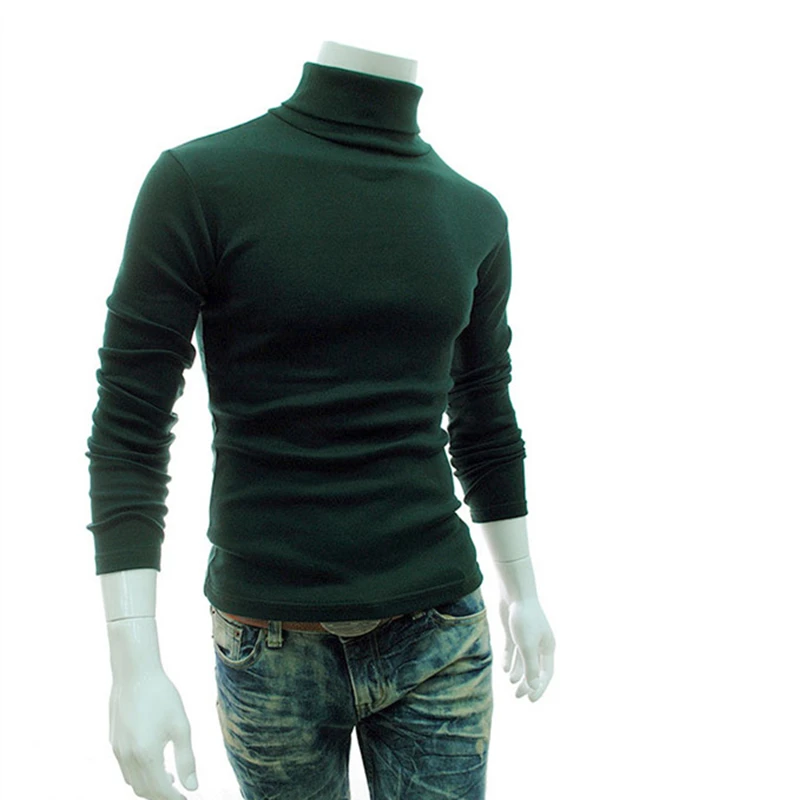 Новинка 2019 осенне зимний мужской свитер Мужская водолазка Одноцветный