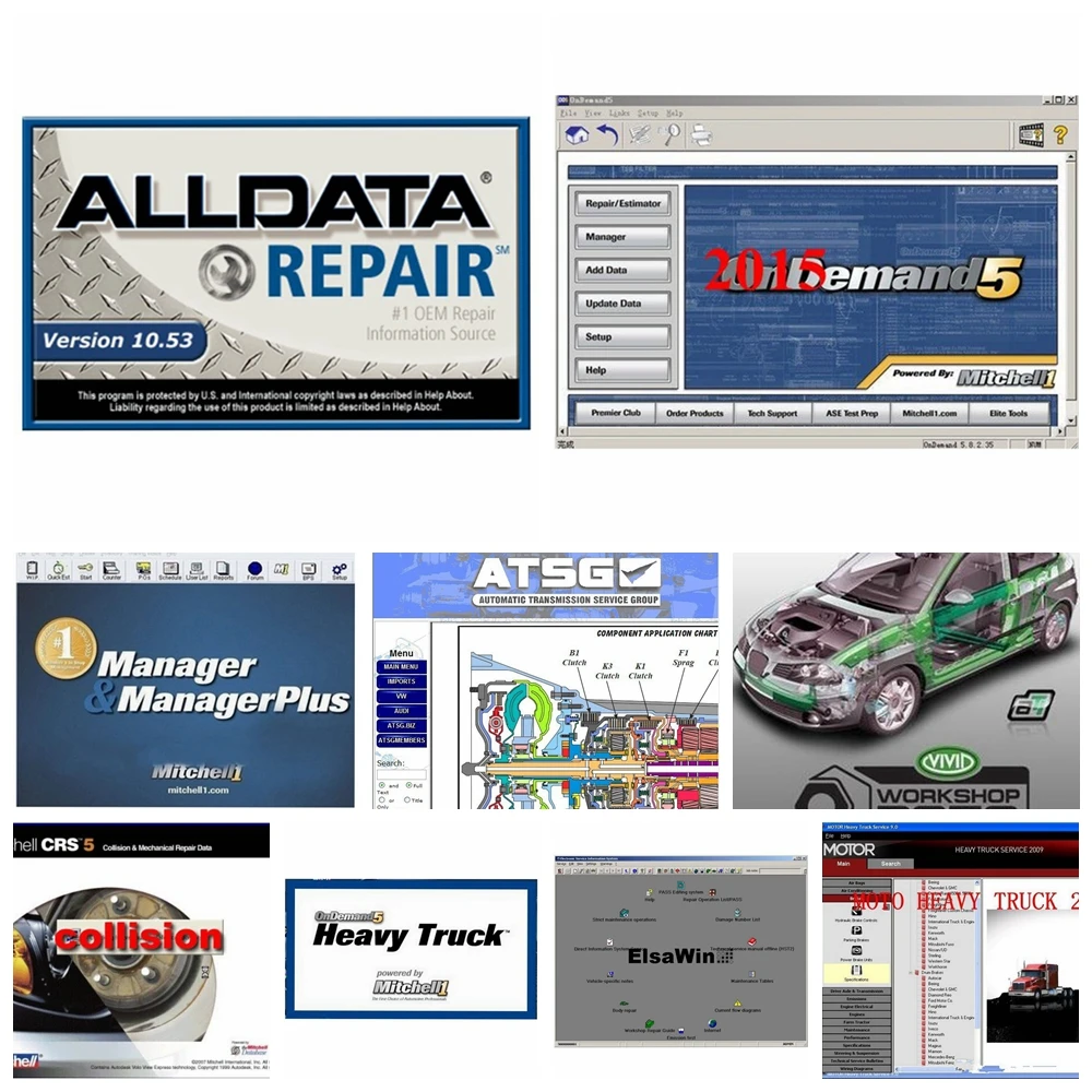 Программное обеспечение для ремонта автомобилей Alldata &amp OD5 все данные 10 53 + mi .. ll 2015