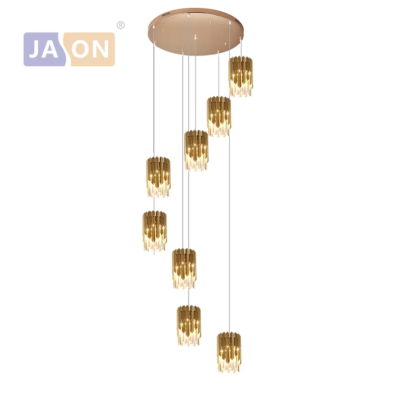 

LED Modern Oval Round Crystal Stainless Steel Gold Pendant Lights.Pendant light Suspension Luminaire Lampen For Dinning Room