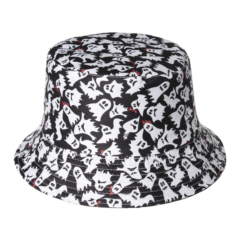 

Cotton Cartoon Print Bucket Hat Fisherman Hat Outdoor Travel Hat Sun Cap Hats for Men and Women 334