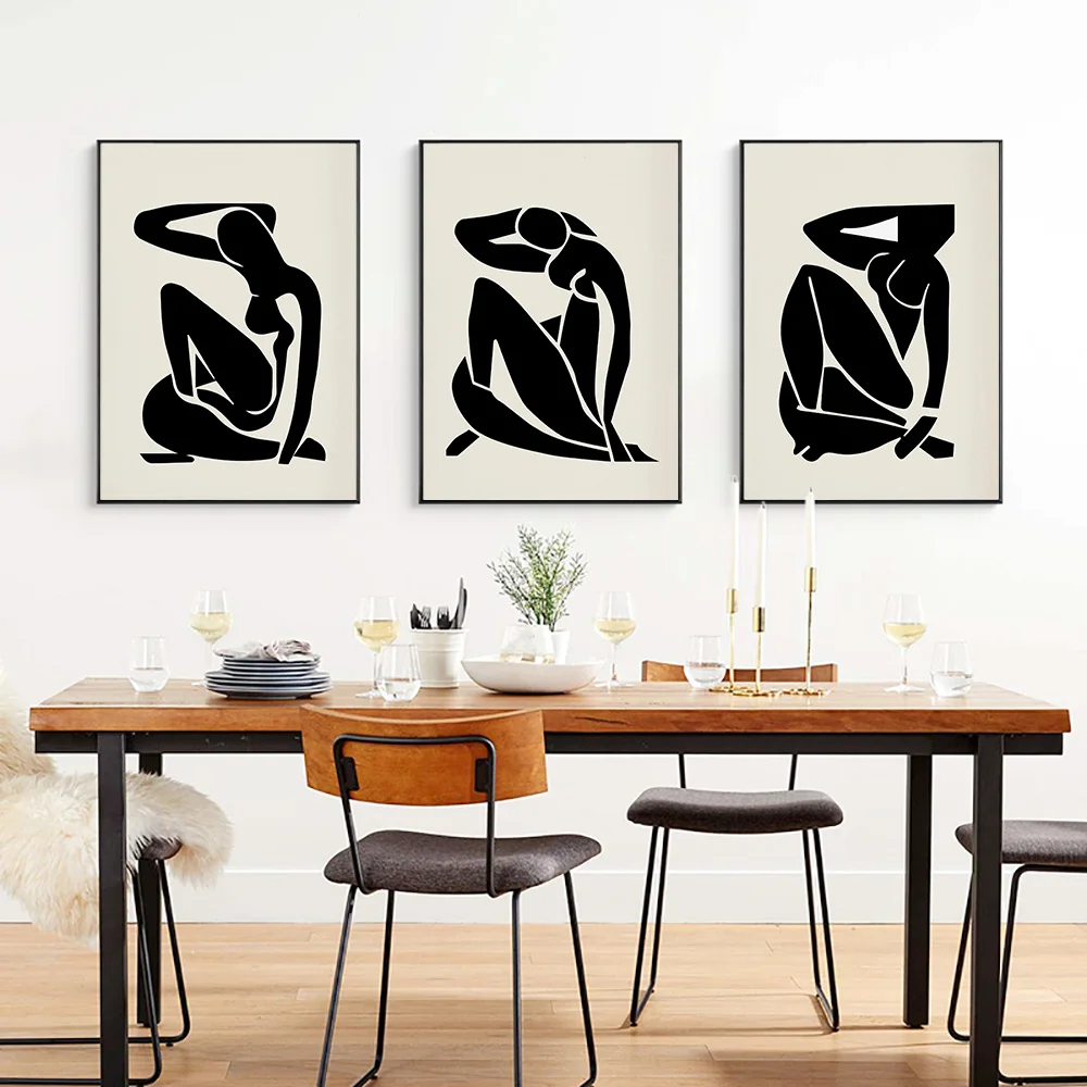 

Matisse Body Curve Style Wall Art Canvas Black Body Gesture Abstract Print Painting Nordic Decoration Picture Living Room Decor