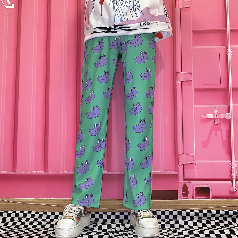 Оригинальные японские мягкие свободные штаны для девочек с мультяшным принтом