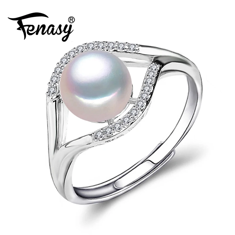 FENASY кольца с натуральным пресноводным жемчугом новые модные циркониевые