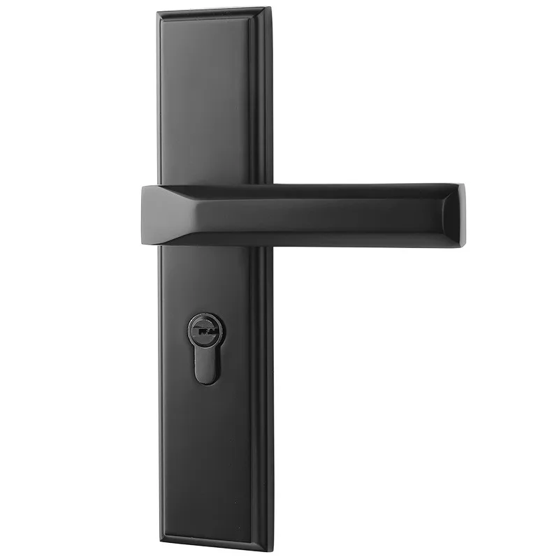 Черный дверной замок для спальни с белой пластиной ванной комнаты|Ручка двери| |