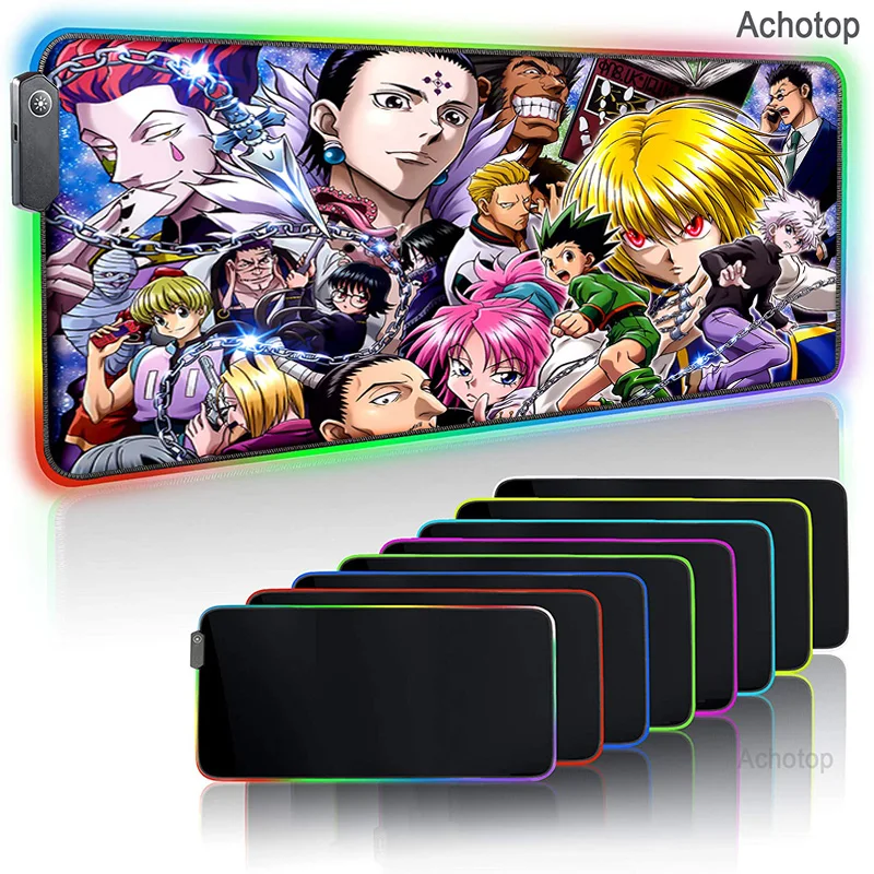 

Hunter X Hunter RGB Gaming Mouse Pad Computer Mousepad XXL Large Mouse Pad Gamer RGB Led Backlight Mouse Carpet PC Desk Mat