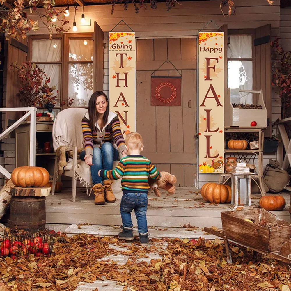 Счастливая осень Урожай декоративные крыльцо знак двери приветствуется висячий